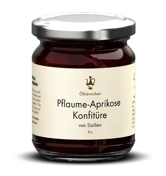 Pflaume-Aprikose Konfitüre, 87% Frucht, Sizilien IT 220g