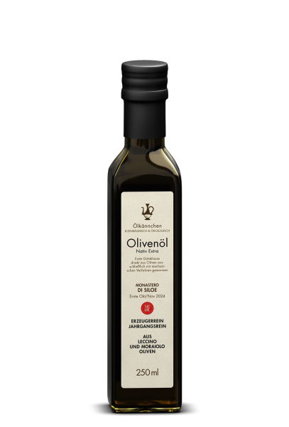 Monastero di Siloe, Leccino und Moraiolo Oliven, Toskana IT 250ml – Ernte Okt./Nov. 2024