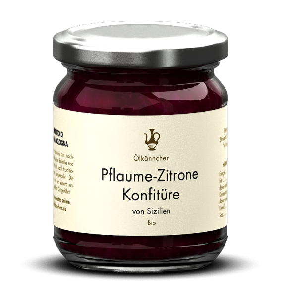 Pflaume-Zitrone Konfitüre, 80% Frucht, Sizilien IT 220g