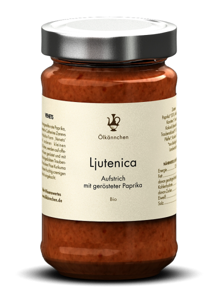 Ljutenica, traditionell zubereiteter Aufstrich mit gerösteter Paprika, BG 190g