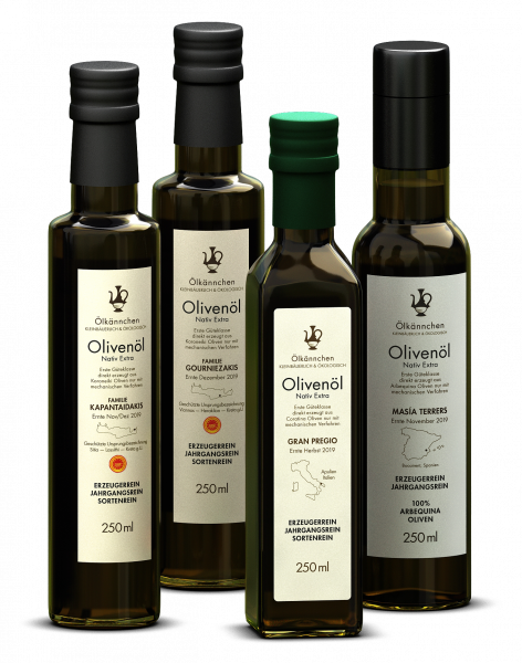 Bio Olivenöl Feinschmecker Paket Italien, Kreta, Spanien