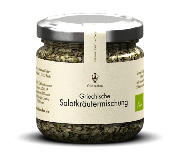 Griechische Salatkräutermischung mit Oregano, Thymian, Minze & Basilikum, Kreta GR 20g im Glas
