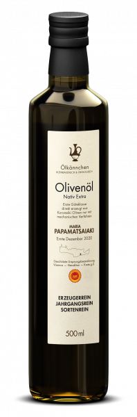 Ölkännchen Maria Papamatsaiaki gU Viannos 0,5-L, Ernte Dez. 2020